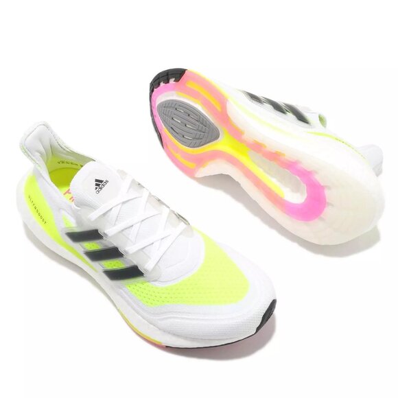 adidas Ultraboost 21 W White Solar Yellow Women Running Jogging Lifestyle FY0401 - Picture 8 of 8